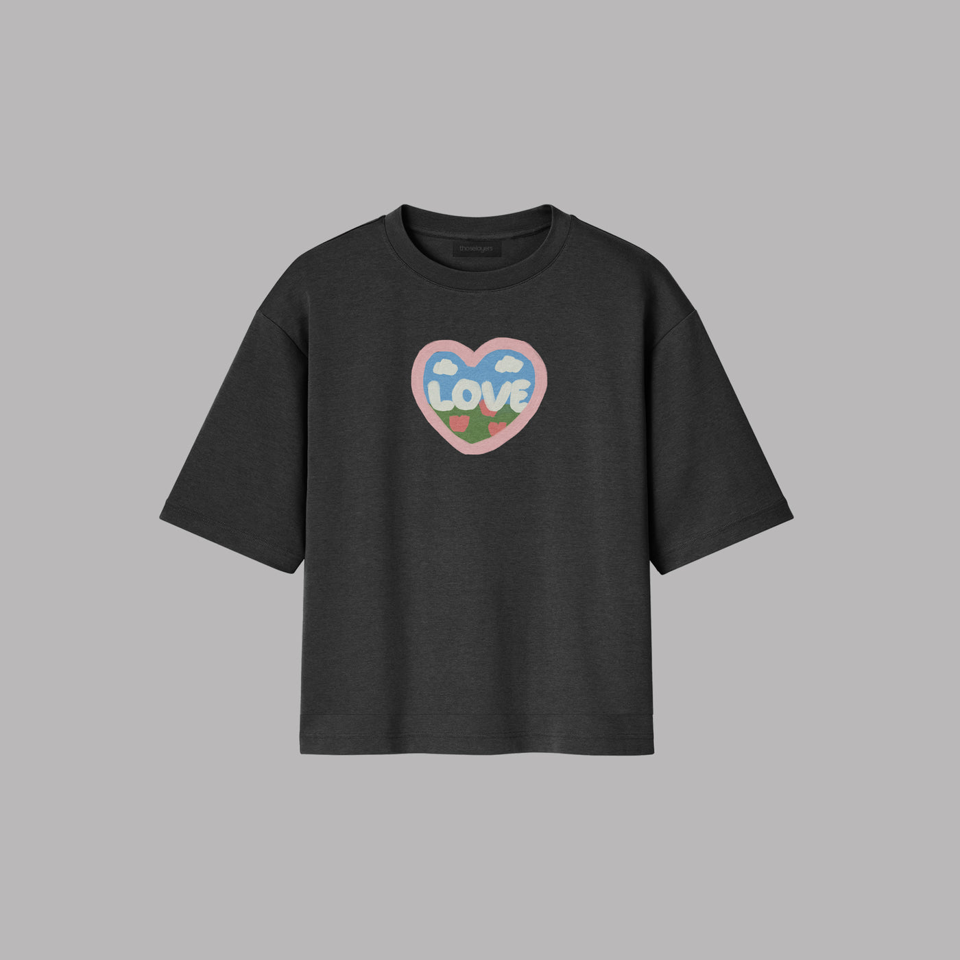 Hand Painted Heart - Black - Oversized