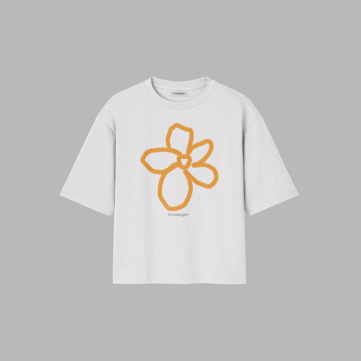 Orange Flower - White - Oversized