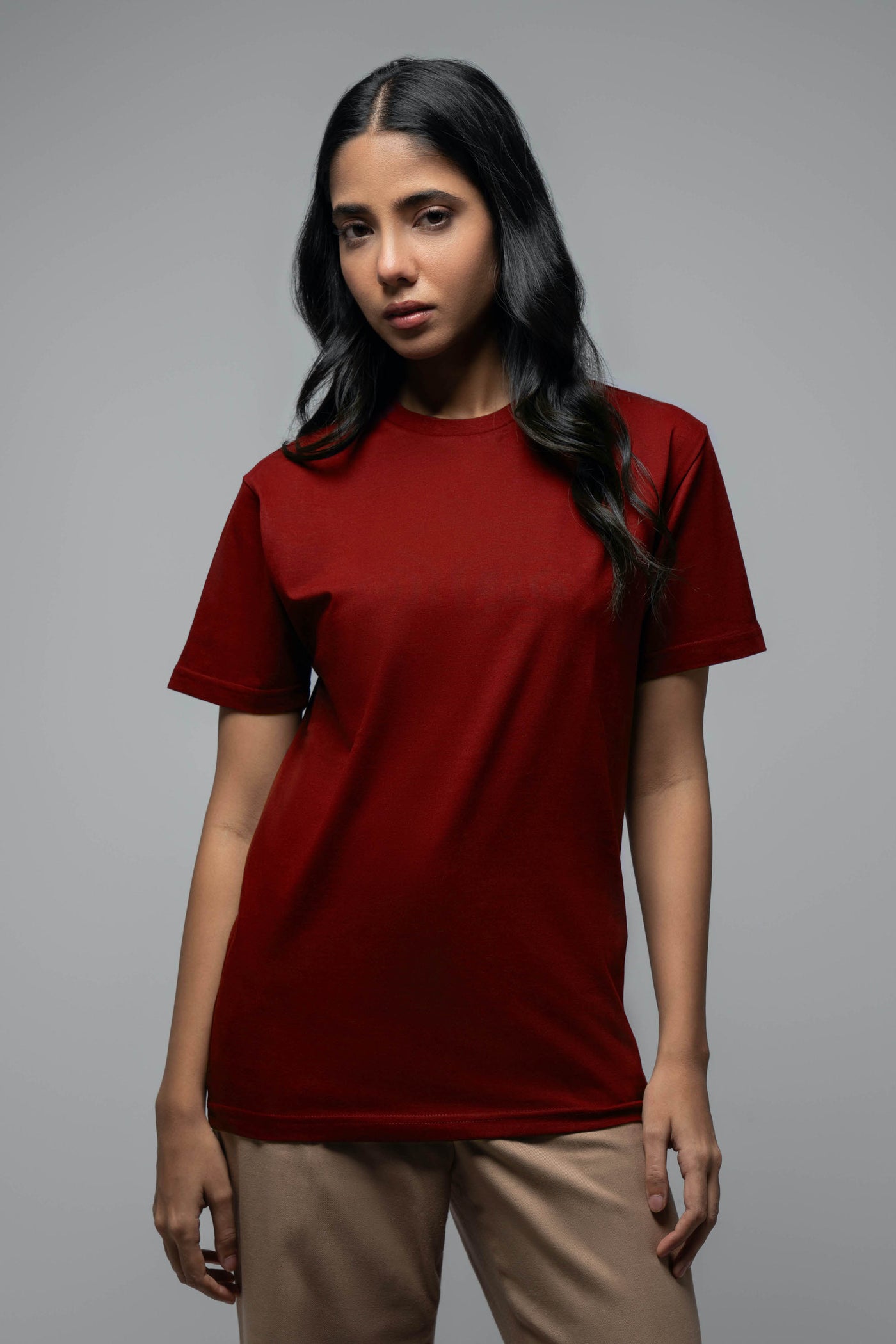 Garnet Red Crew Neck T-Shirt