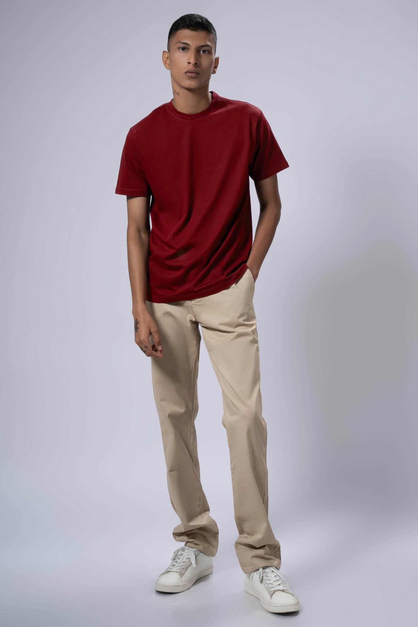 Garnet Red Crew Neck T-Shirt