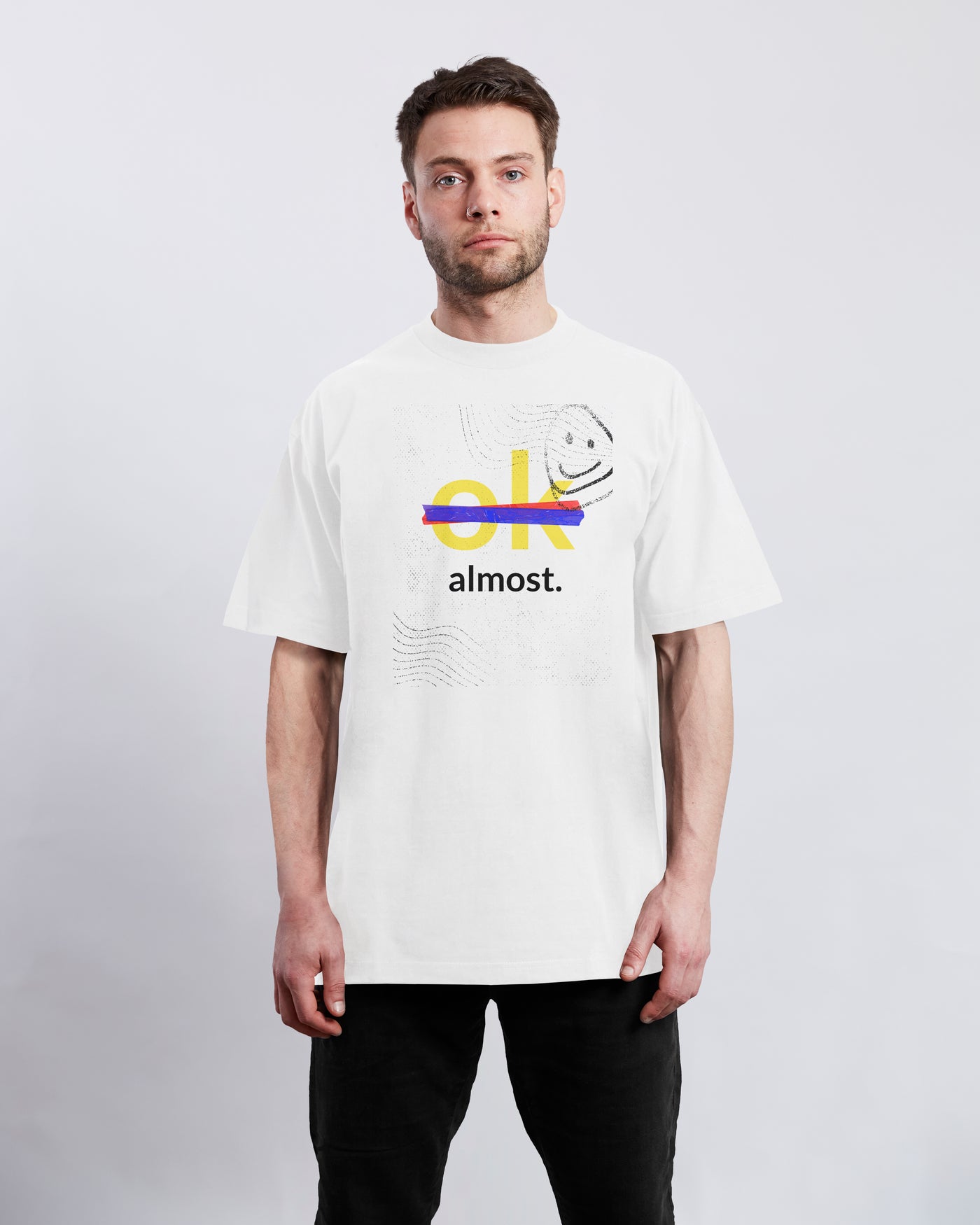 Ok Almost - White - Oversized