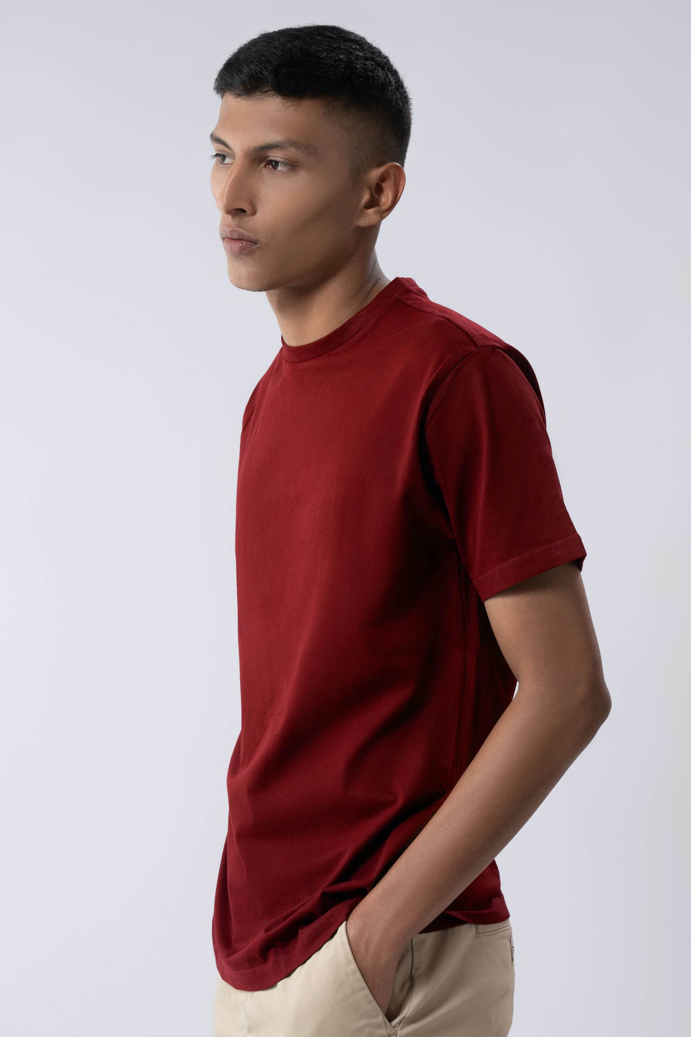 Garnet Red Crew Neck T-Shirt