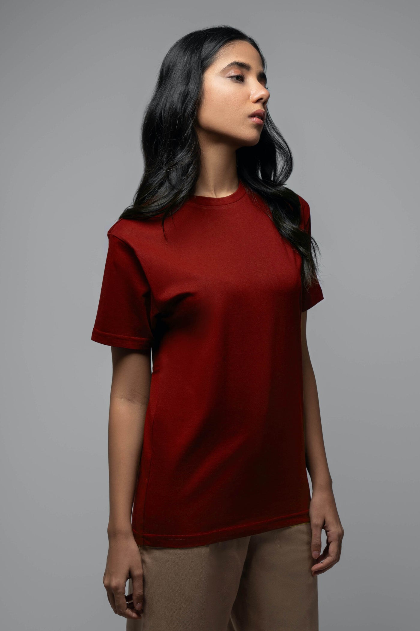 Garnet Red Crew Neck T-Shirt