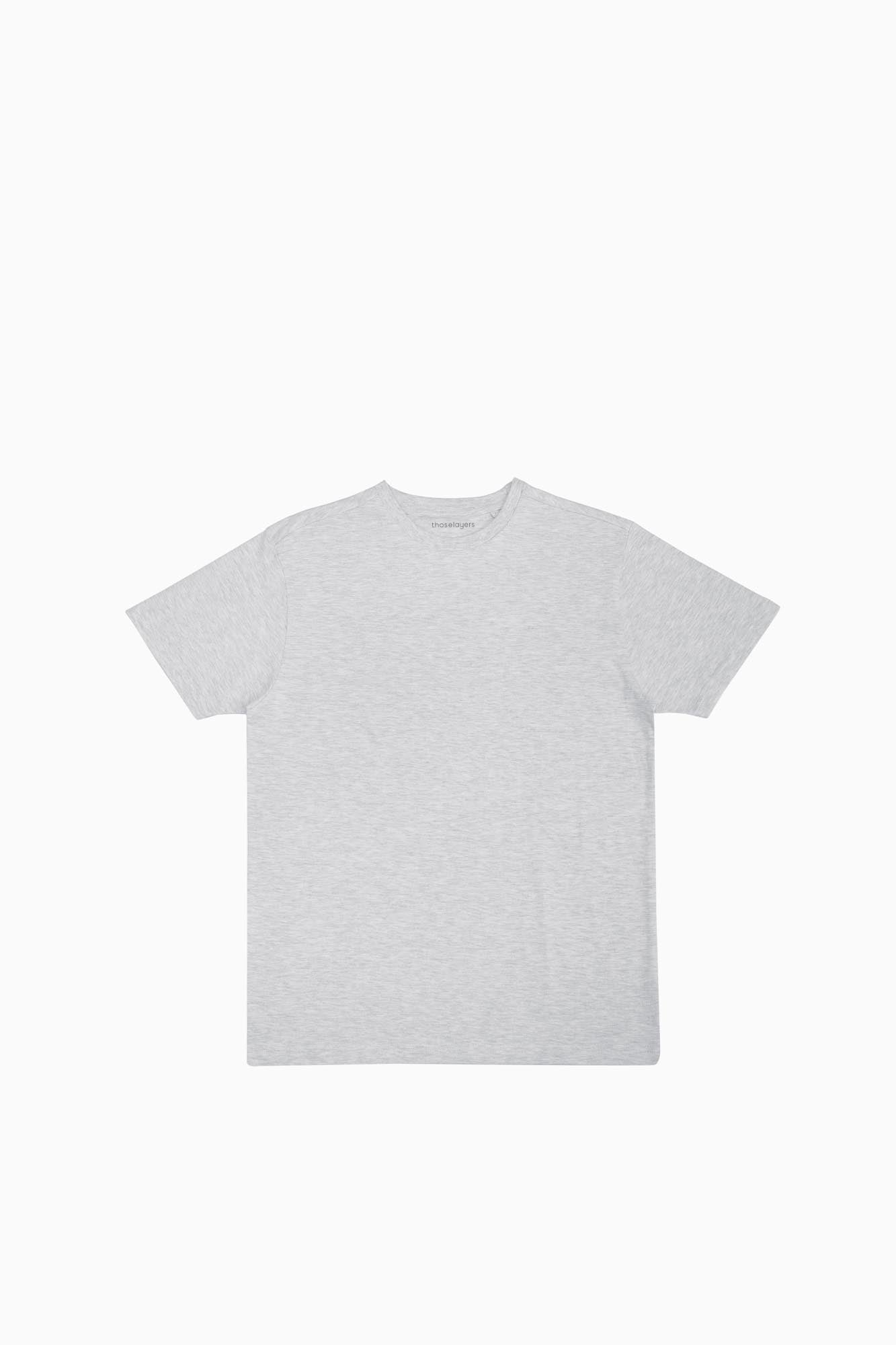 White Melange Crew Neck T-Shirt