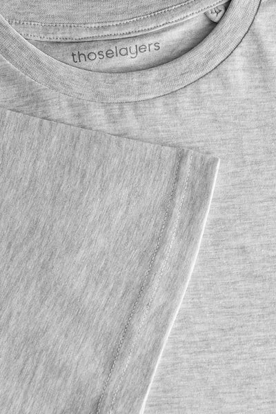 White Melange Crew Neck T-Shirt