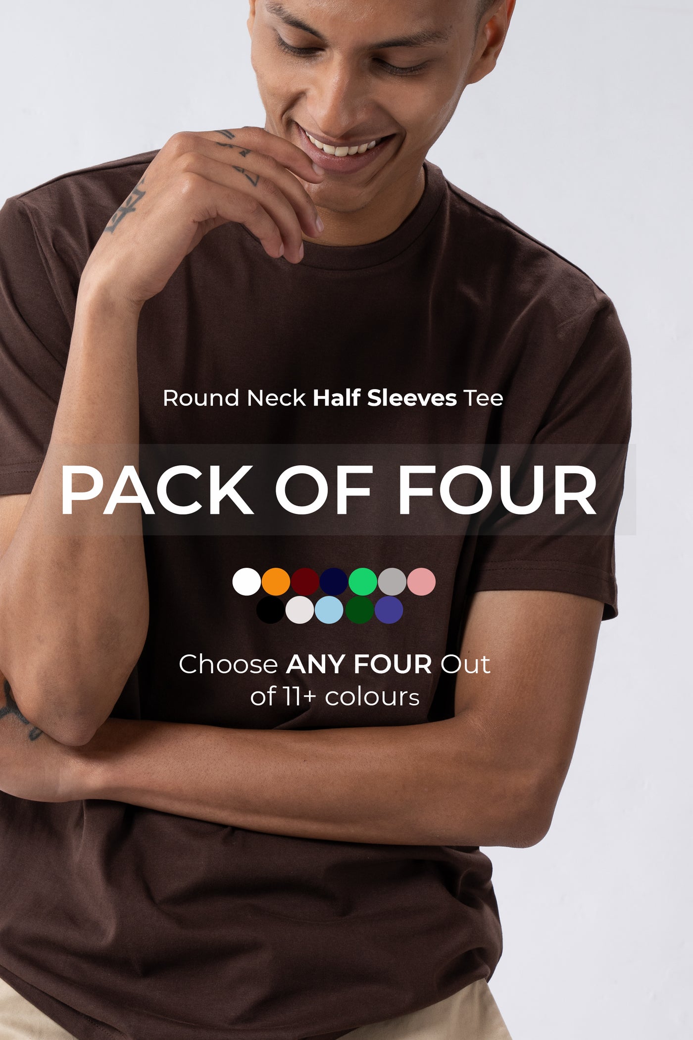 Pack of 4 Crew Neck T-Shirts