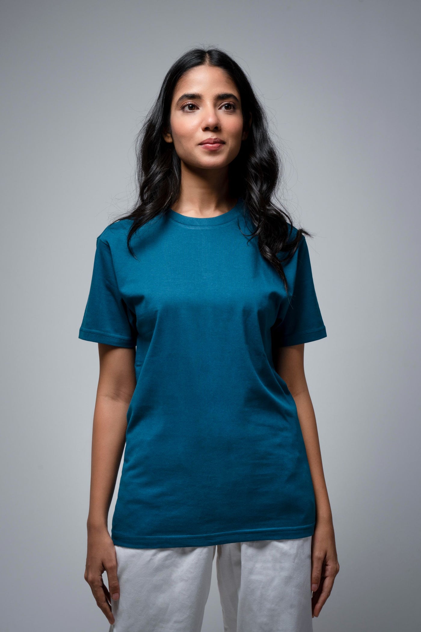 Blue Teal Crew Neck T-Shirt