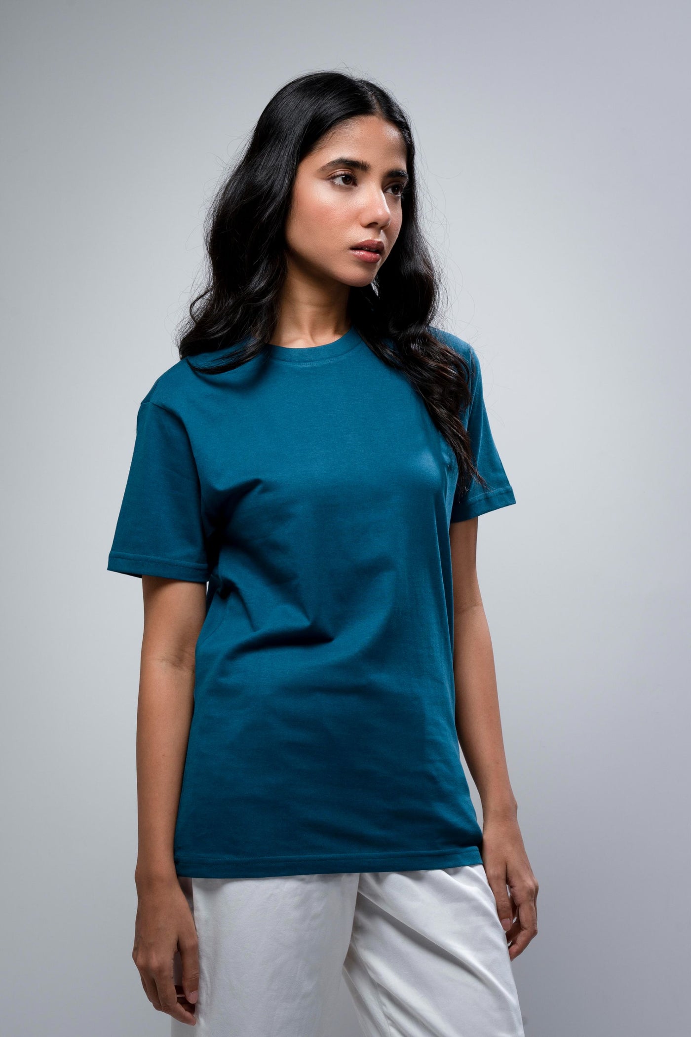 Blue Teal Crew Neck T-Shirt