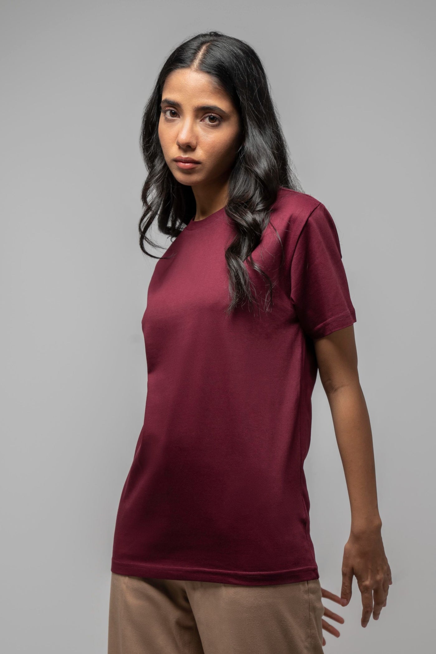 Burgundy Crew Neck T-Shirt