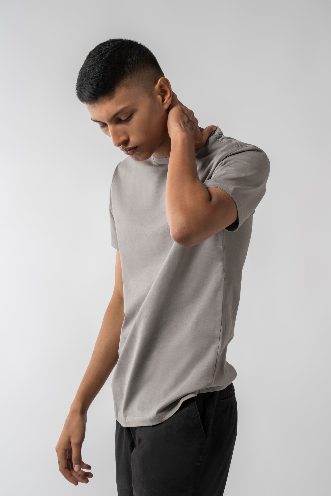 Smoke Grey Crew Neck T-Shirt