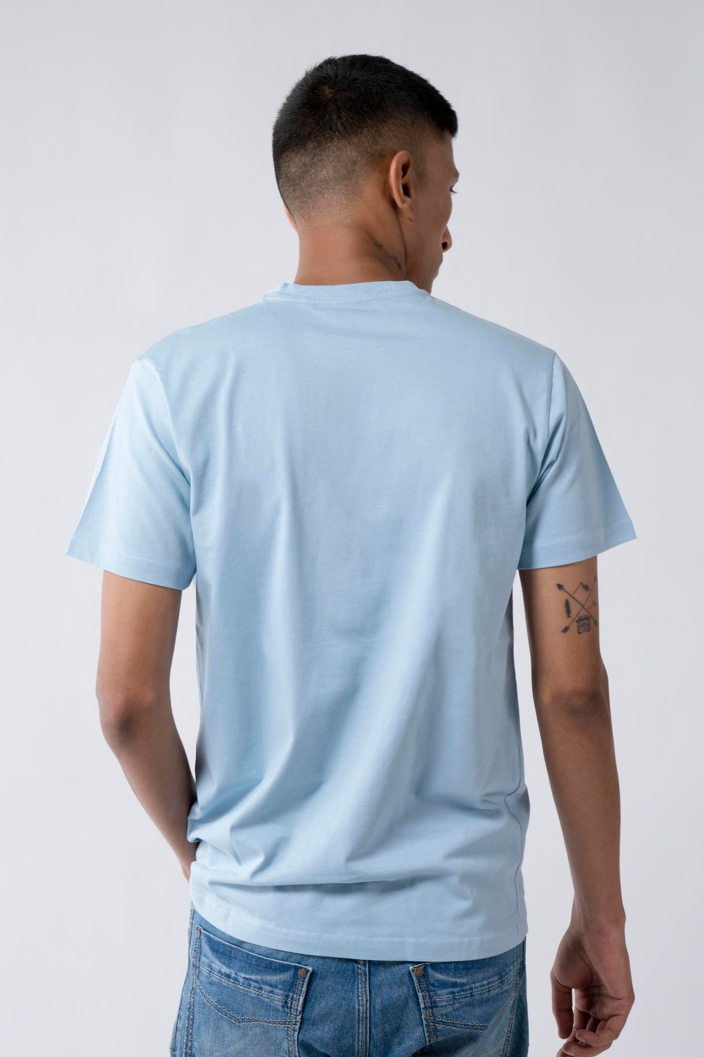 Ice Blue Crew Neck T-Shirt