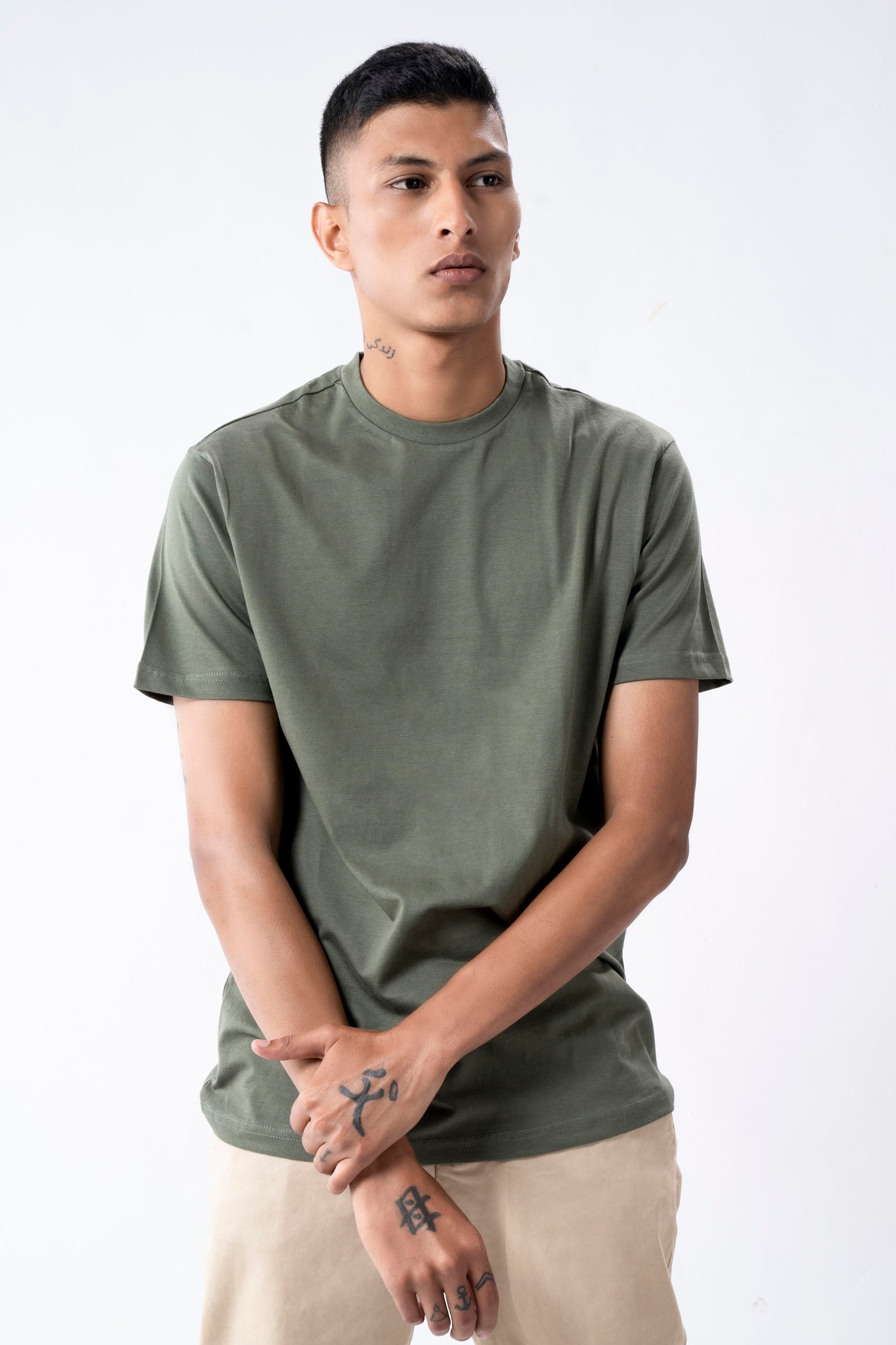 Olive Green Crew Neck T-Shirt