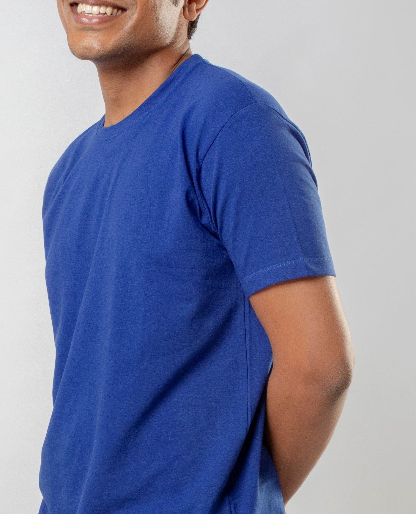 Blue Slim Fit Unisex Crew Neck T-Shirt