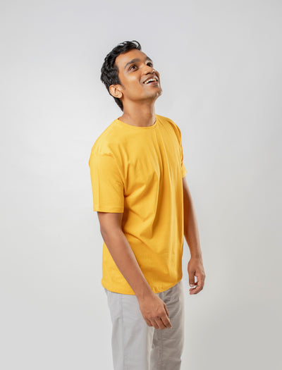 Yellow Slim Fit Unisex Crew Neck T-Shirt